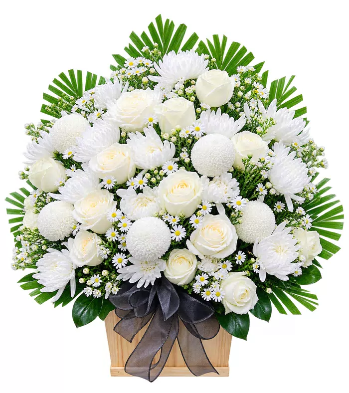 Giỏ hoa viếng trắng