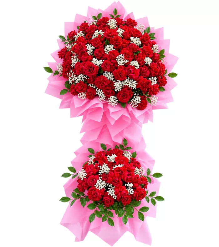 Kệ hồng đỏ hai tầng