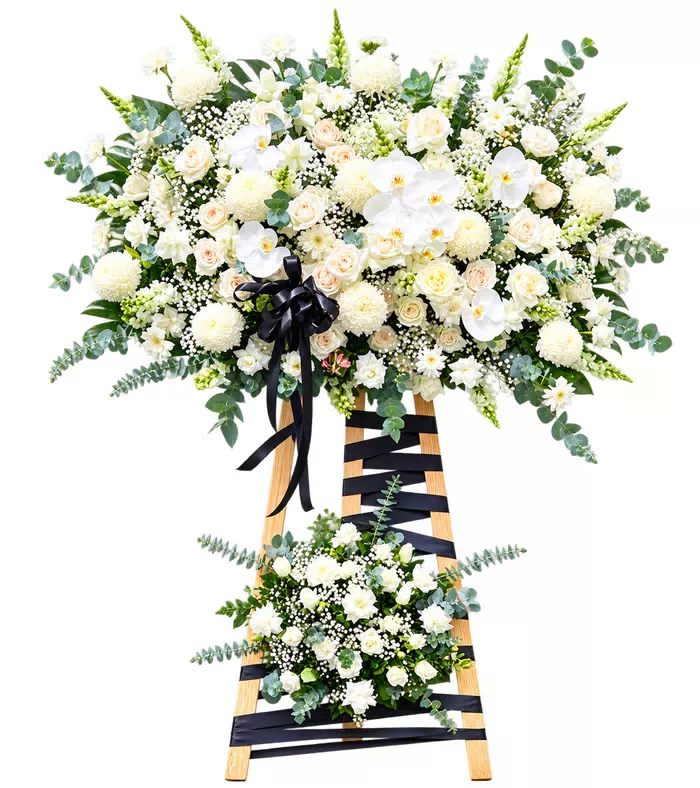 Kệ hồng viếng trắng nơ đen