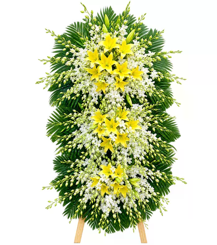 Kệ hoa viếng ly vàng
