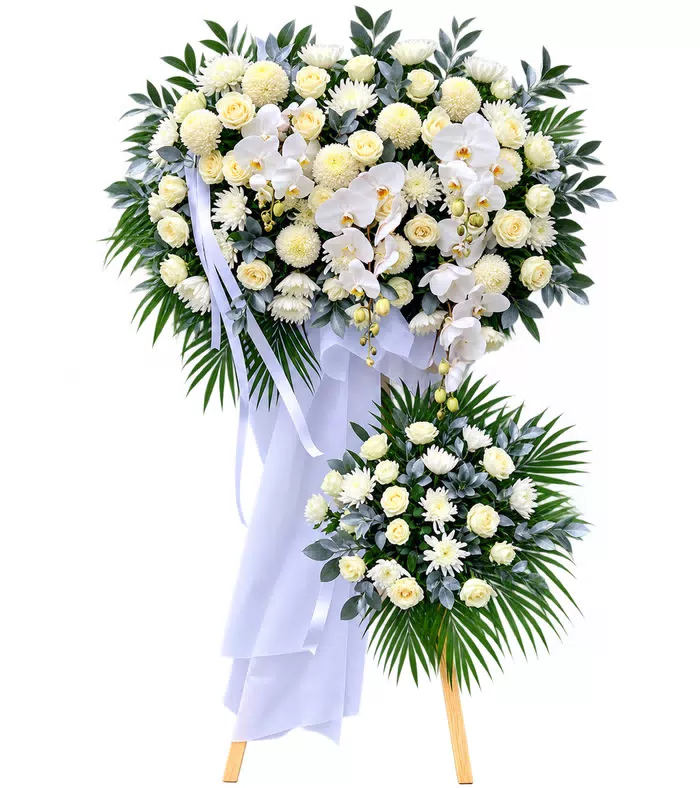 Kệ hoa viếng trắng