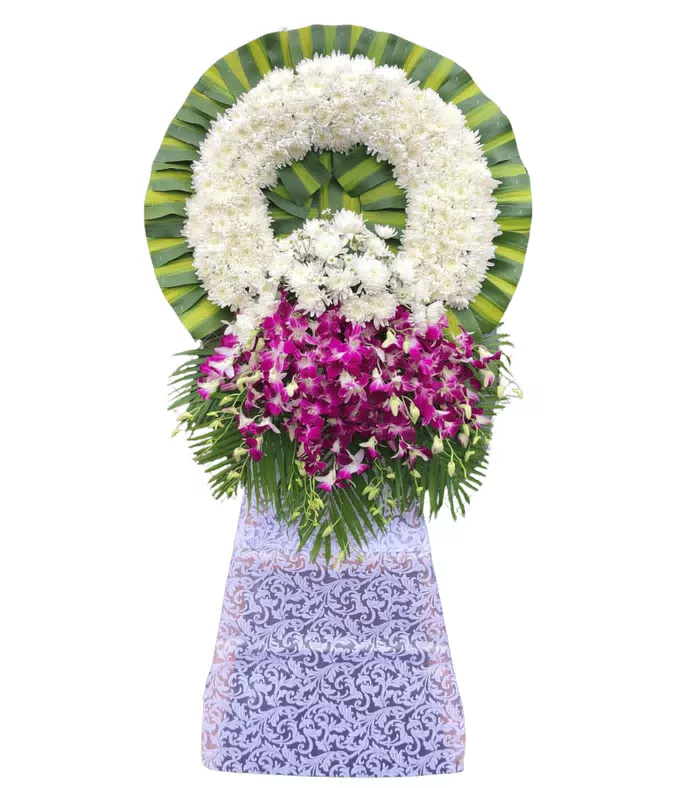 Kệ hoa viếng trắng tím