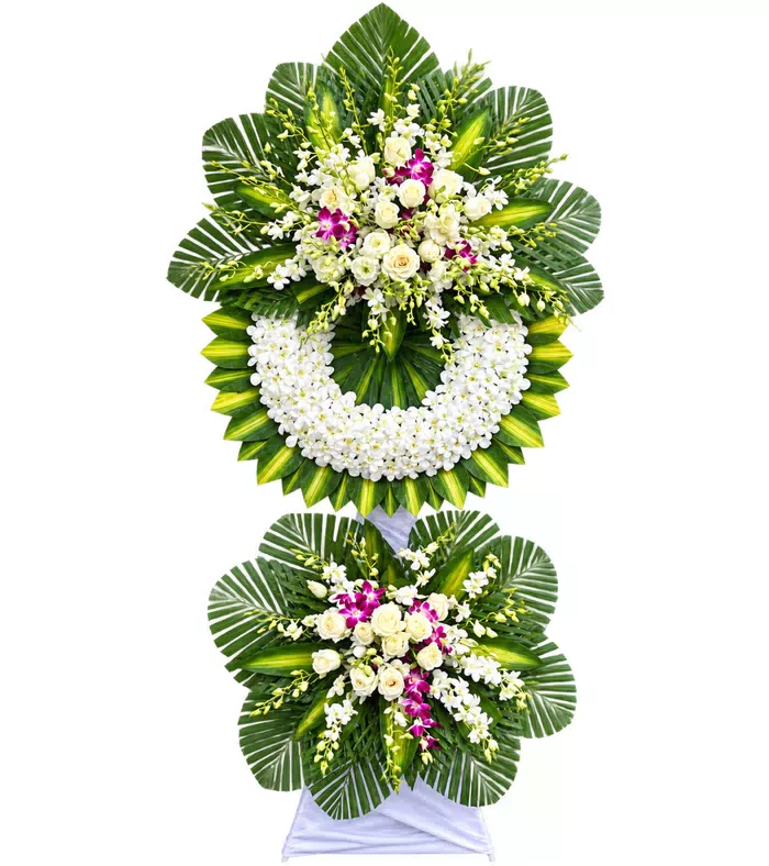 Kệ hoa viếng trắng tím