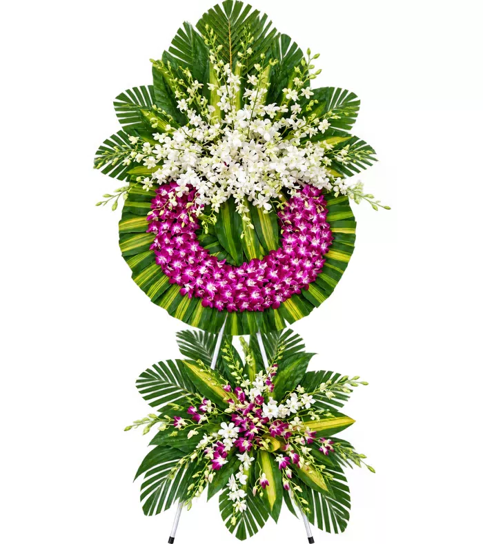 Kệ hoa viếng trắng tím