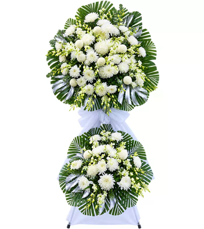 Kệ hoa viếng cúc trắng