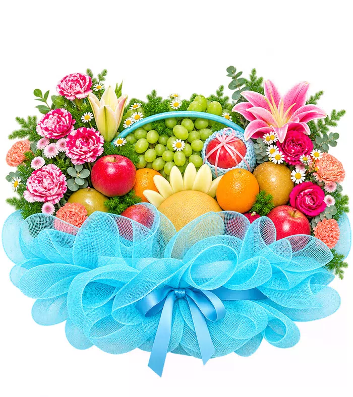 Giỏ trái cây hoa hồng