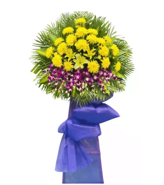 Kệ hoa viếng vàng tím
