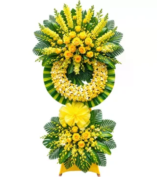 Kệ hoa viếng hồng vàng