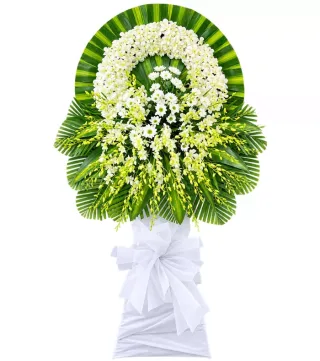 Vòng hoa viếng trắng