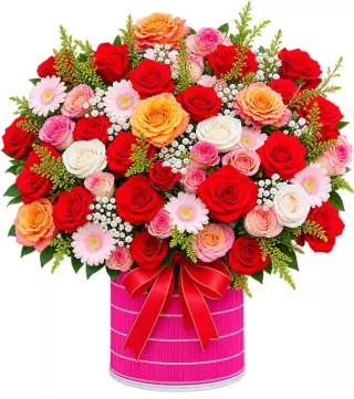 Hộp hồng đỏ cam