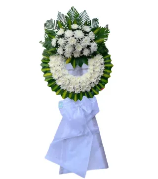 Kệ hoa viếng trắng xanh