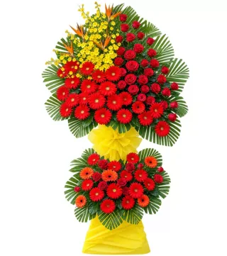 Kệ đồng tiền đỏ hai tầng