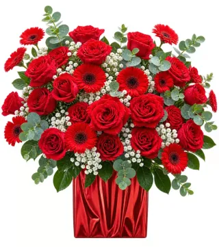 Hộp hồng đỏ phối đồng tiền