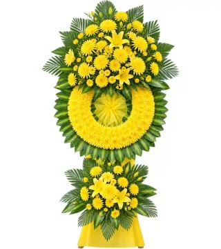 Kệ hoa viếng cúc vàng