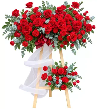 Kệ hồng đỏ hai tầng