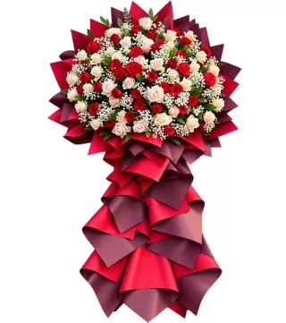 Kệ hồng đỏ trắng