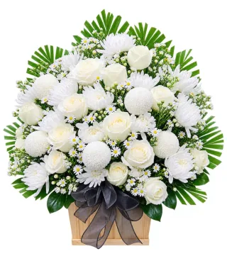 Giỏ hoa viếng trắng