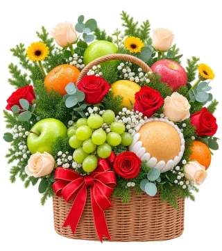 Giỏ trái cây hồng đỏ