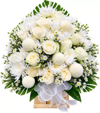 Giỏ hoa viếng trắng