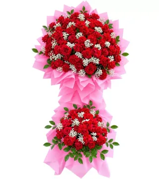Kệ hồng đỏ hai tầng