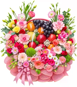 Giỏ trái cây hoa hồng