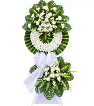 Kệ hoa viếng trắng xanh