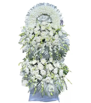 Kệ hoa viếng trắng xanh