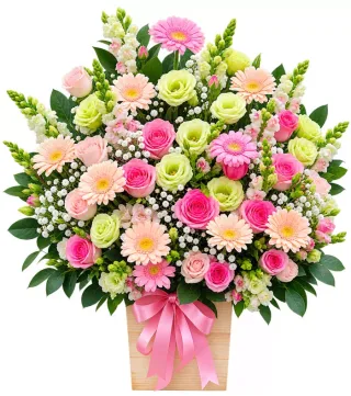 Giỏ hồng phấn đồng tiền