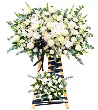 Kệ hồng viếng trắng nơ đen
