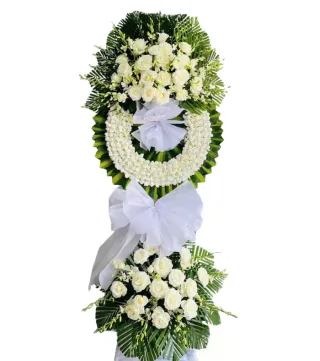 Kệ hoa viếng trắng xanh