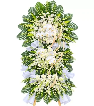 Kệ hoa viếng trắng dáng dài