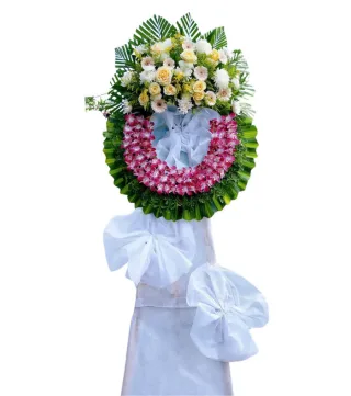 Kệ hoa viếng kem trắng