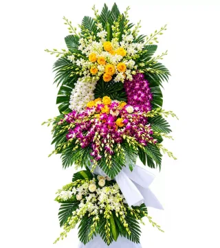 Kệ hoa viếng vàng tím