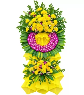 Kệ hoa viếng vàng tím