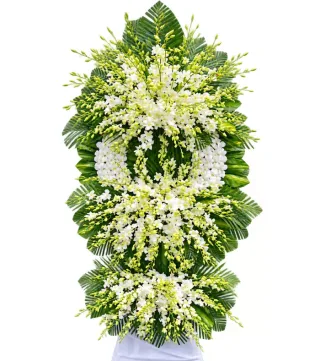 Kệ hoa viếng trắng xanh