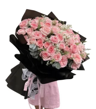 Bó hồng phấn cỡ lớn