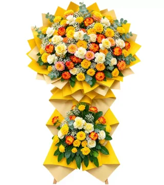 Kệ hồng cam kem hai tầng