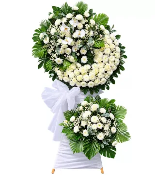 Kệ hoa viếng cúc trắng