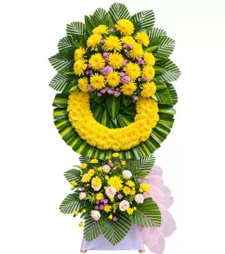 Kệ hoa viếng vàng hồng