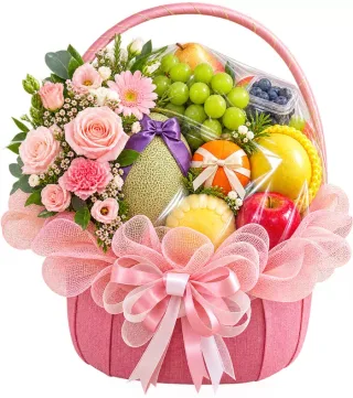 Giỏ trái cây hồng phấn
