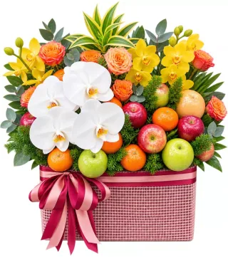 Giỏ trái cây lan trắng