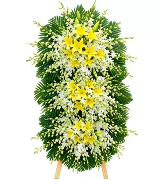 Kệ hoa viếng ly vàng
