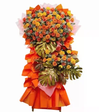 Kệ khai trương cam phối đỏ