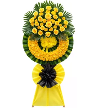 Vòng hoa viếng hồng vàng