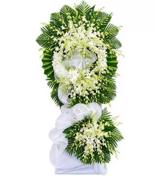 Kệ hoa viếng trắng xanh