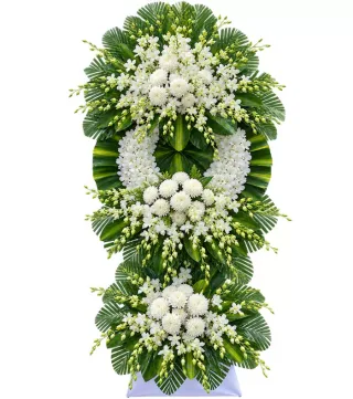 Kệ hoa viếng hồng trắng