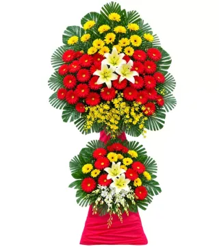 Kệ đồng tiền đỏ vàng