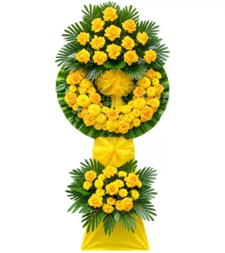 Kệ hoa viếng hồng vàng