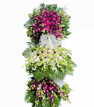 Kệ hoa viếng tím hồng