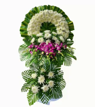 Kệ hoa viếng trắng tím